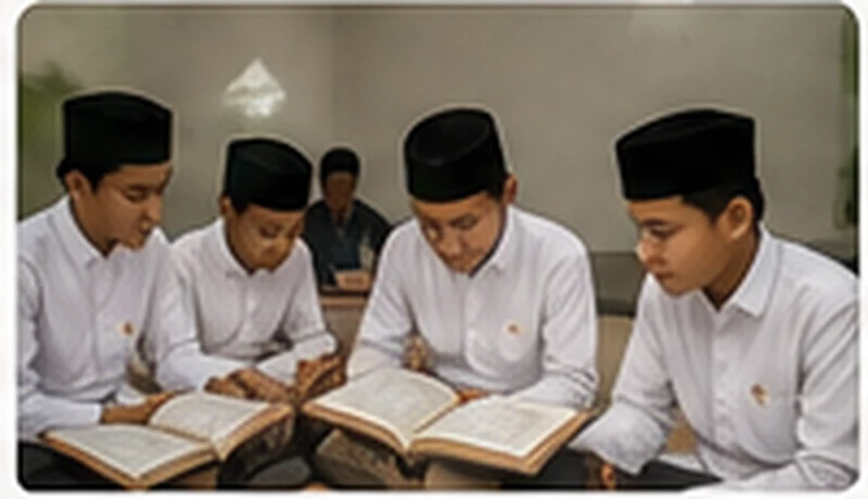Santri belajar bersama dalam program pendidikan formal